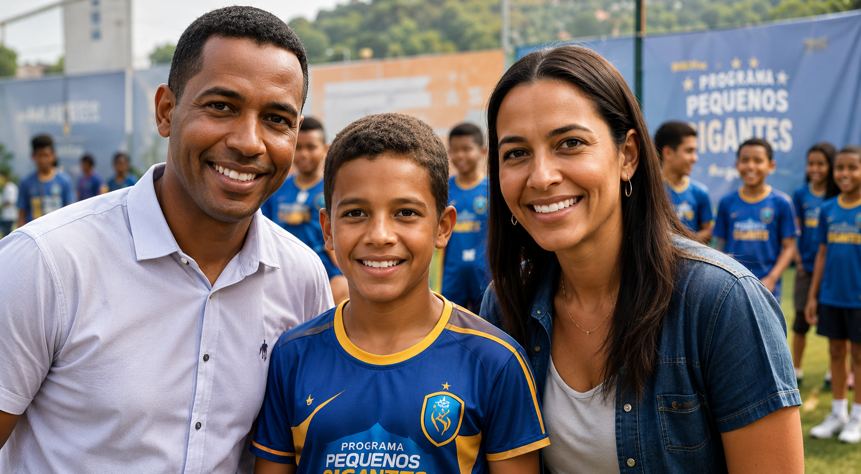 Famílias e crianças participantes do programa